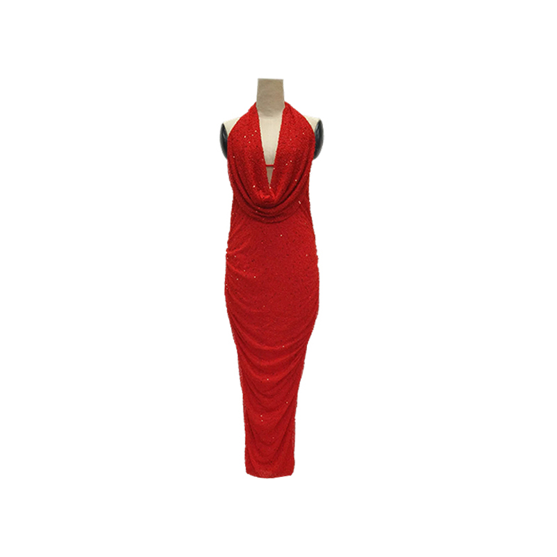 Wear U-neck temperament thin figure fairy dress to meet a better self