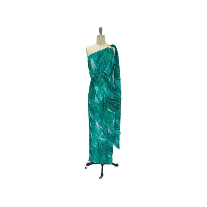 Elegant And Elegant One-Shoulder Hoop Off-Shoulder Dress For Women, New Style, Slit, Drape, Elegant Long Skirt