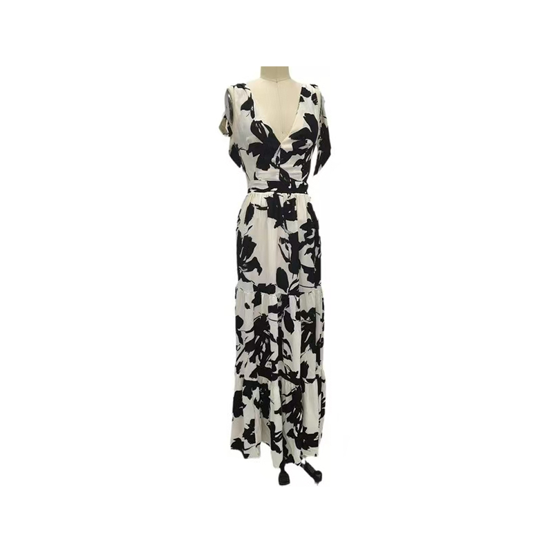 How can a deep V-neck dress cleverly balance sexiness and elegance to create a sophisticated visual focal point?